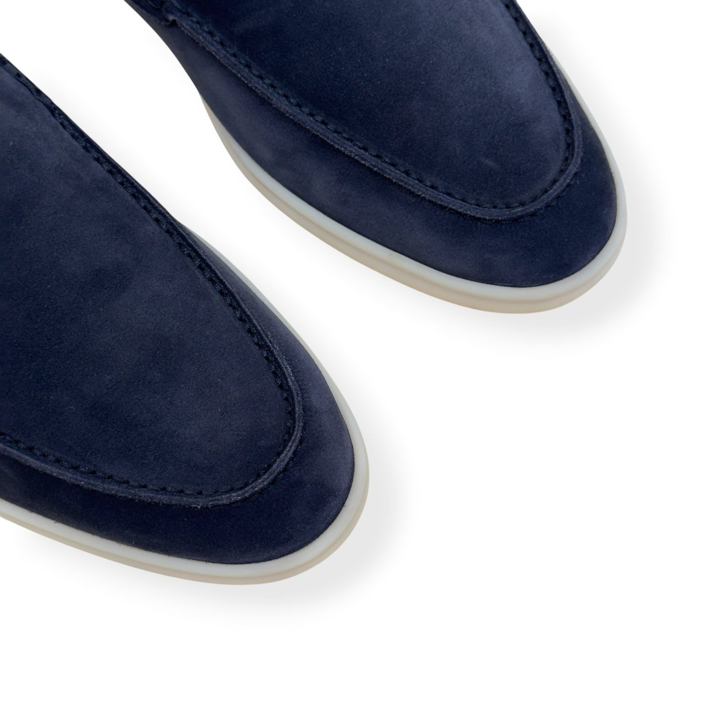 LORO PIANA SUMMER WALK SUEDE LOAFERS NAVY GUM 44.5 / UK10.5 | UK 10.5, Navy