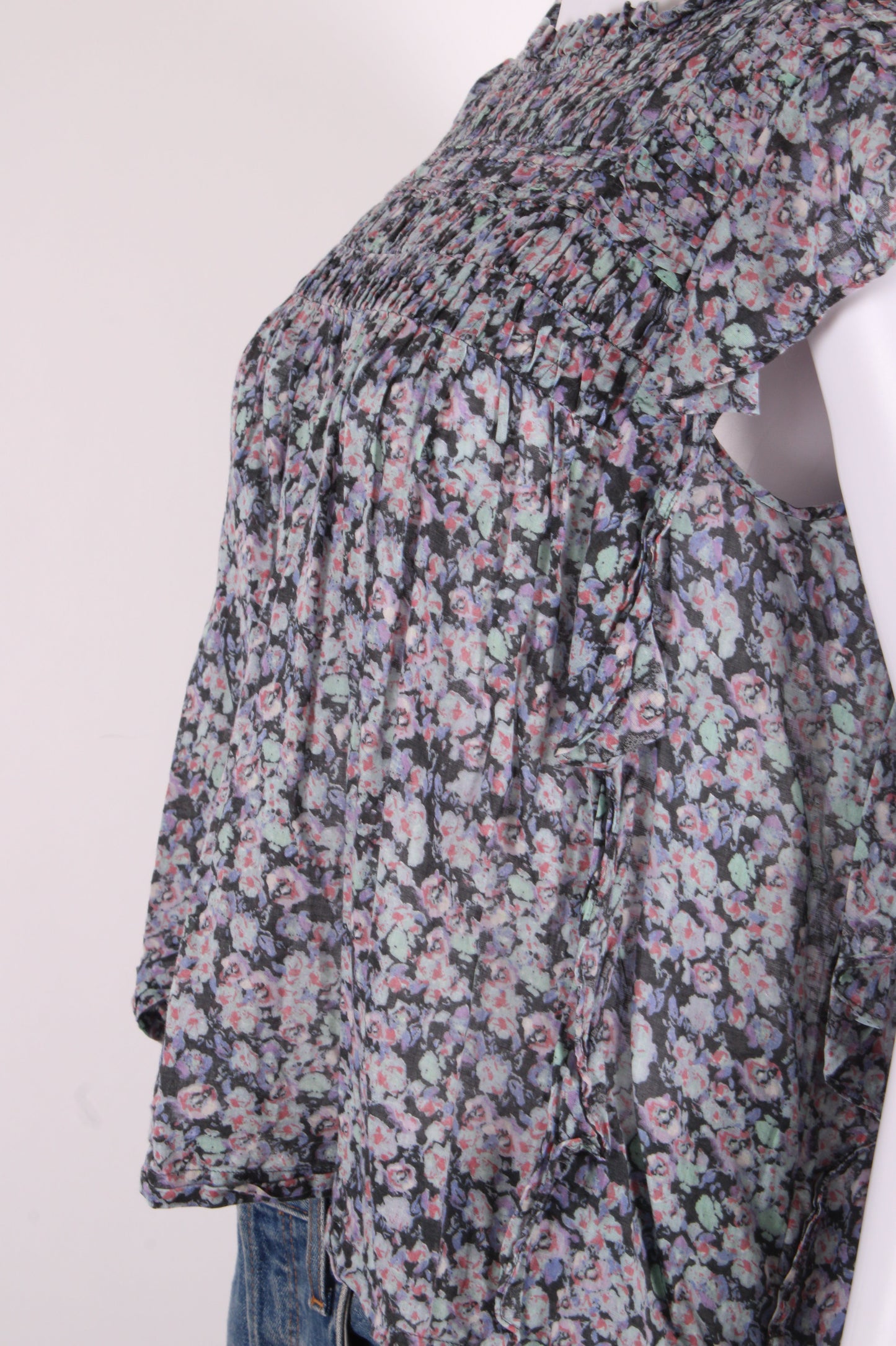 Isabel Marant Etoile S/S Floral Blouse Blue/ Lilac 8 | O/S, Blue