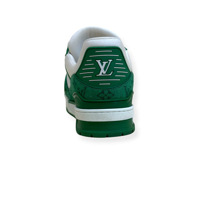 LOUIS VUITTON LV TRAINER MONOGRAM DENIM SNEAKER GREEN / WHITE UK8.5 | UK 8.5, Green
