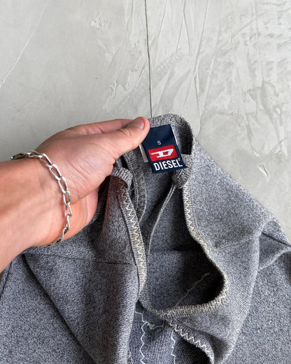 DIESEL 2000'S WOOL GREY MINI DRESS - S