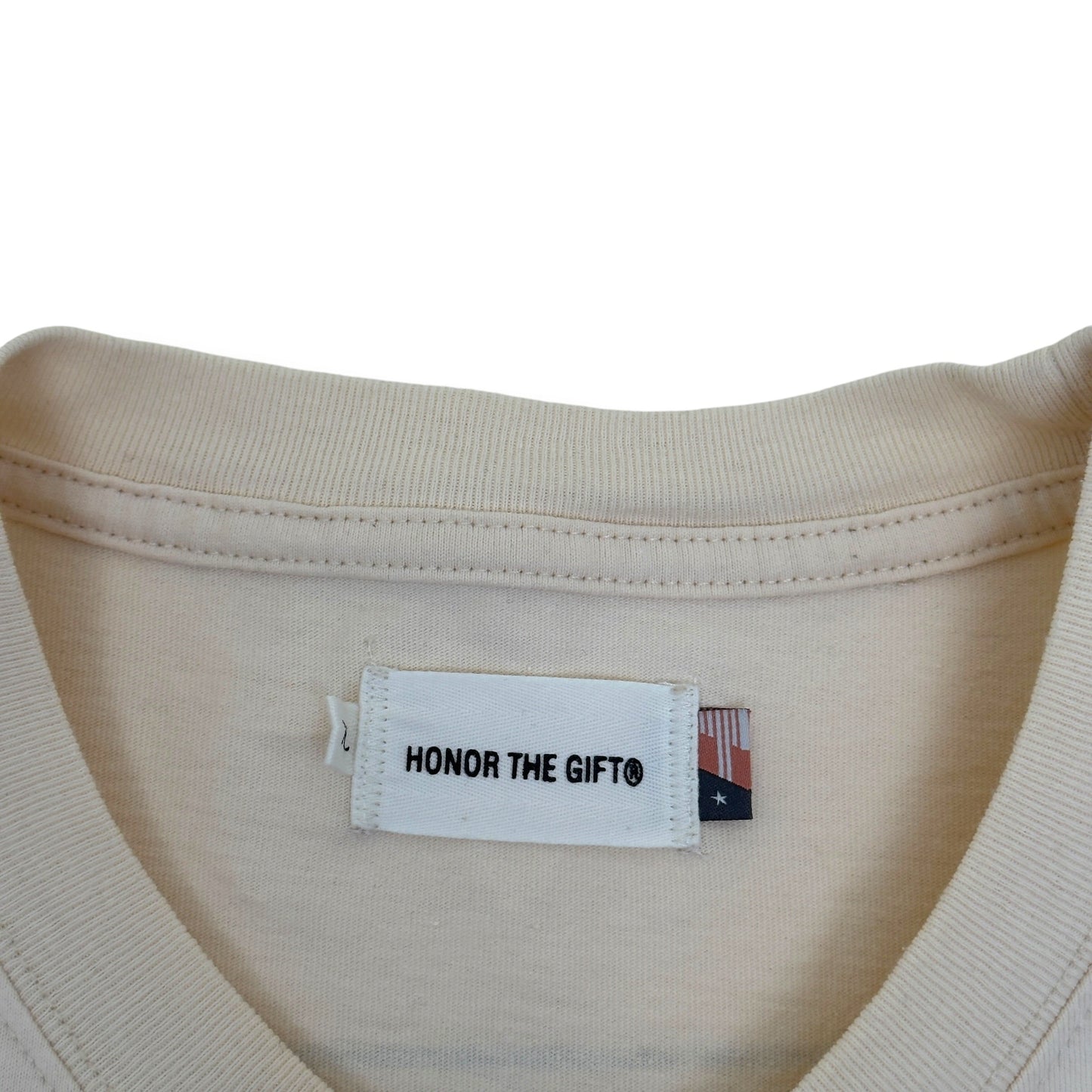 HONOR THE GIFT HTG LOGO PRINT LONG SLEEVE T-SHIRT CREAM L | Large, Cream