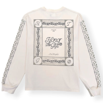 HONOR THE GIFT HTG LOGO PRINT LONG SLEEVE T-SHIRT CREAM L | Large, Cream