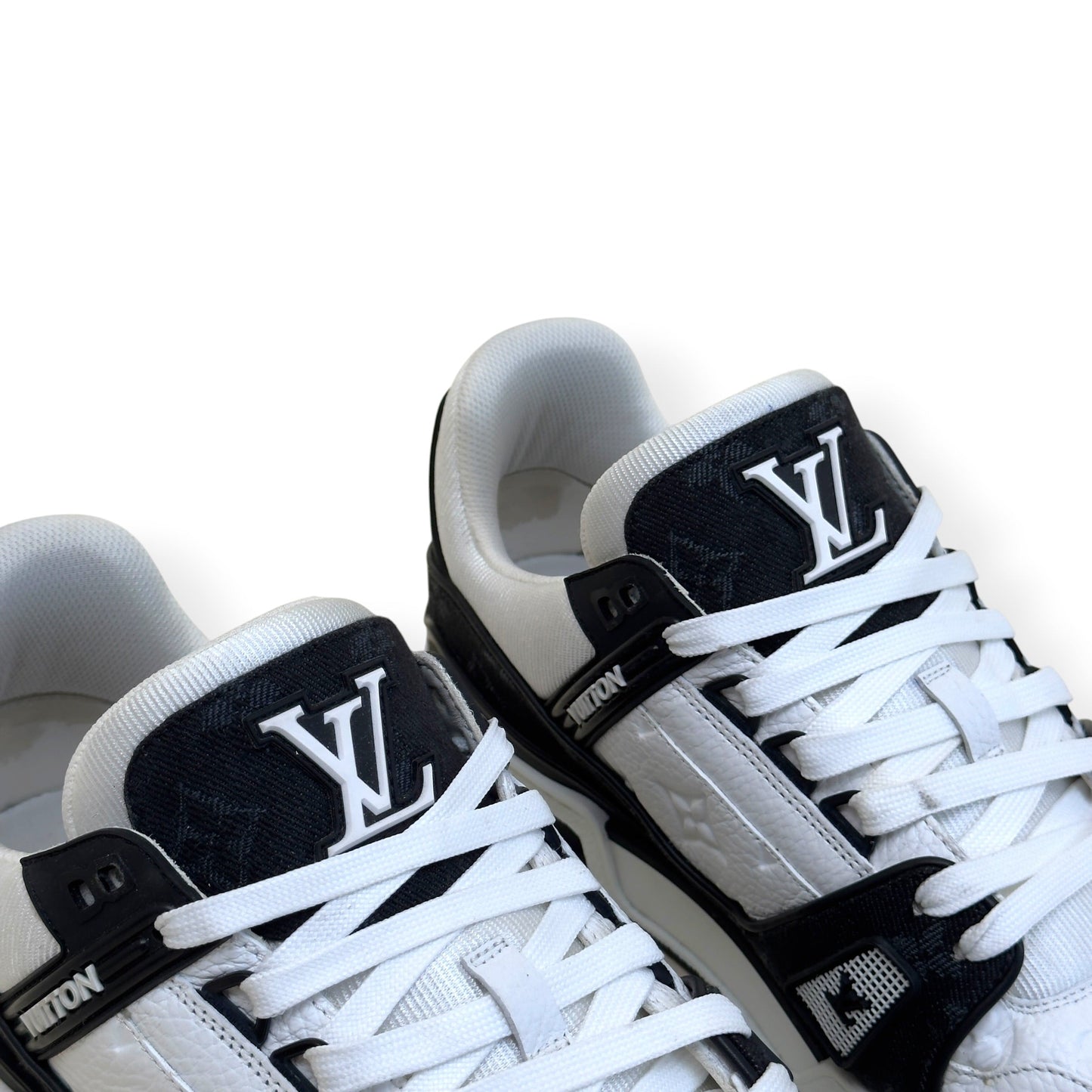 LOUIS VUITTON LV TRAINER MONOGRAM DENIM SNEAKER BLACK / WHITE UK8.5 | UK 8.5, Black