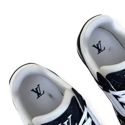 LOUIS VUITTON LV TRAINER MONOGRAM DENIM SNEAKER BLACK / WHITE UK8.5 | UK 8.5, Black