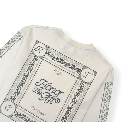 HONOR THE GIFT HTG LOGO PRINT LONG SLEEVE T-SHIRT CREAM L | Large, Cream