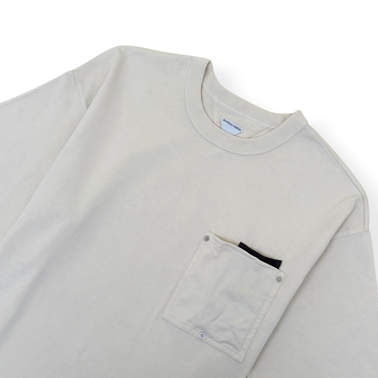 BOTTEGA VENETA JAPANESE JERSEY POCKET T-SHIRT CHALK L | Large, Chalk