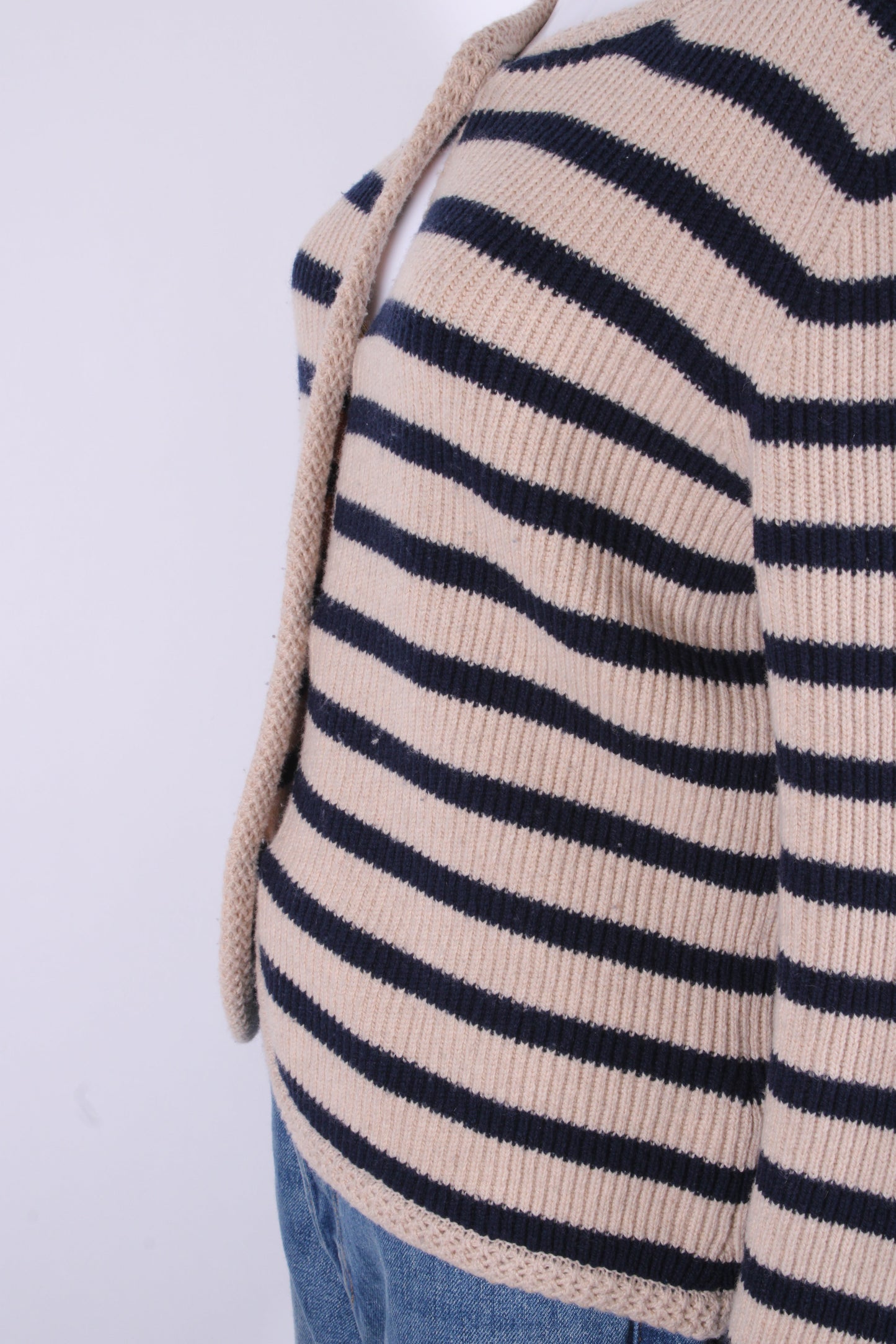 Rag & Bone L/S Stripe Cardigan Beige/ Navy M | O/S, Beige