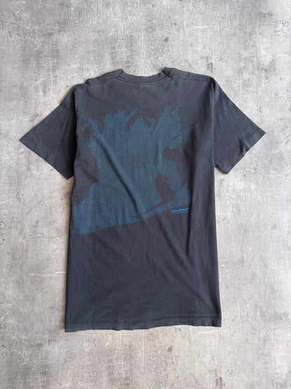 1993 Ecko Unlimited Washed Black Distressed Single Stitch Graphic Tee