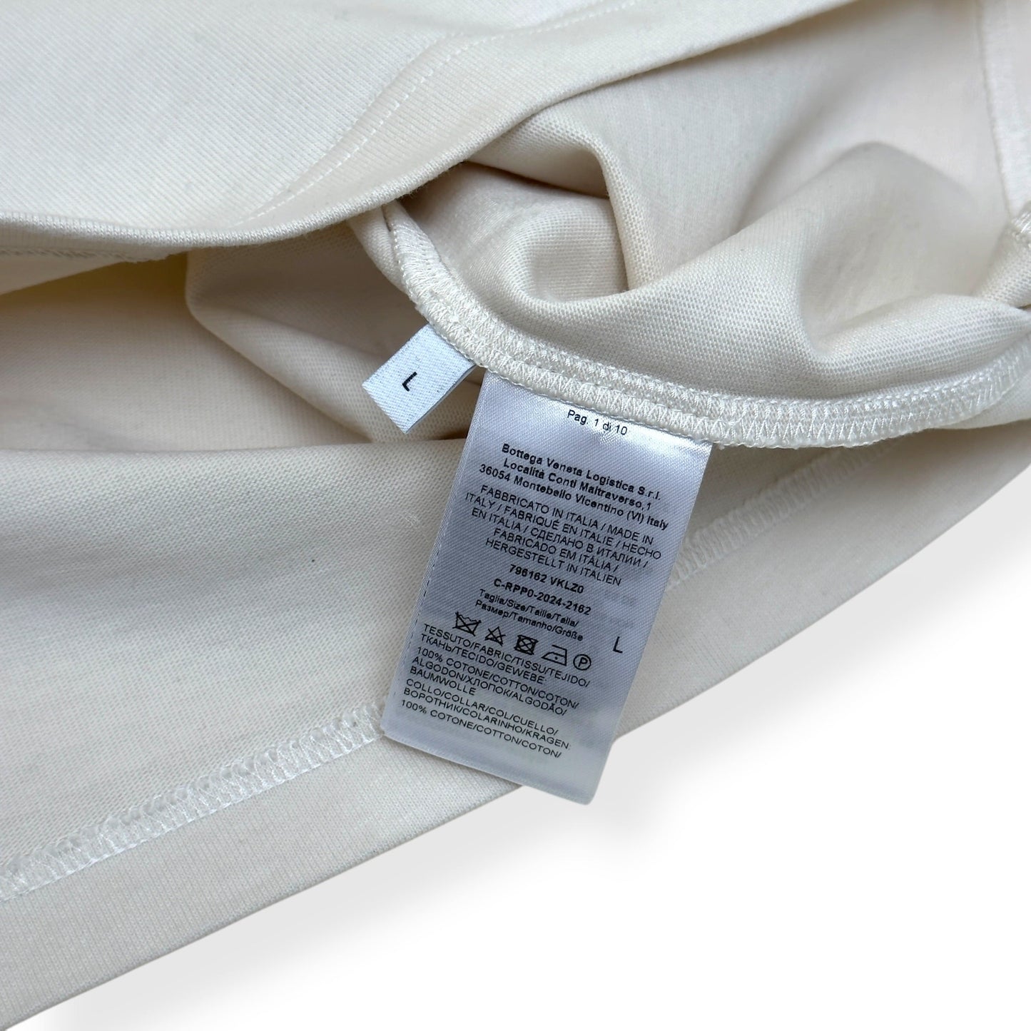 BOTTEGA VENETA JAPANESE JERSEY POCKET T-SHIRT CHALK L | Large, Chalk