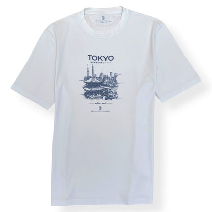 BRUNELLO CUCINELLI TOKYO GRAPHIC PRINT T-SHIRT WHITE XXL | XXL, White