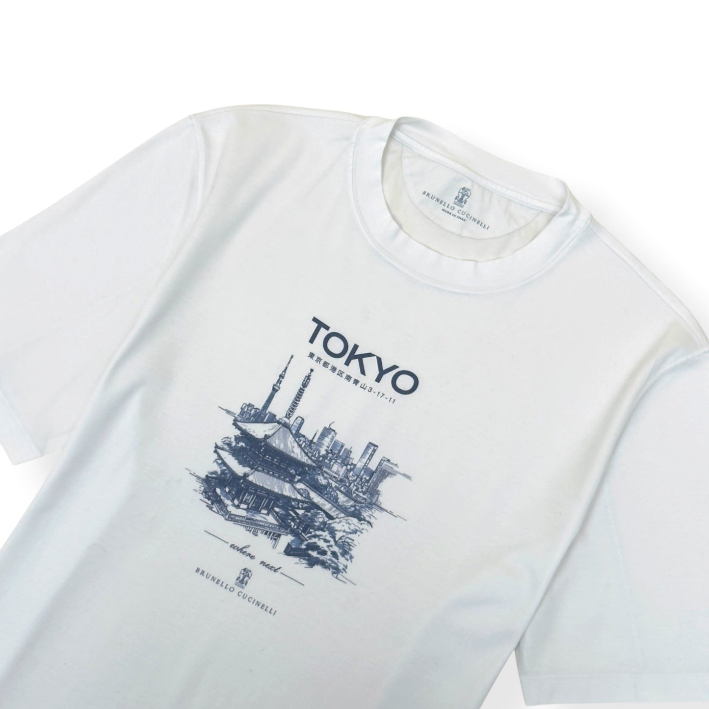 BRUNELLO CUCINELLI TOKYO GRAPHIC PRINT T-SHIRT WHITE XXL | XXL, White