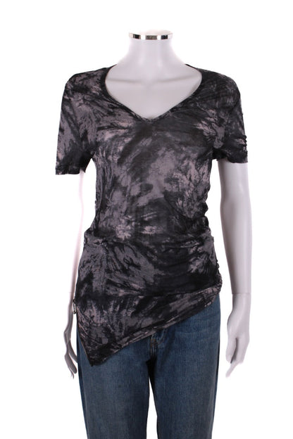 McQ S/S Side Zip Tie Dye T-shirt Grey/ Black M | O/S, Black