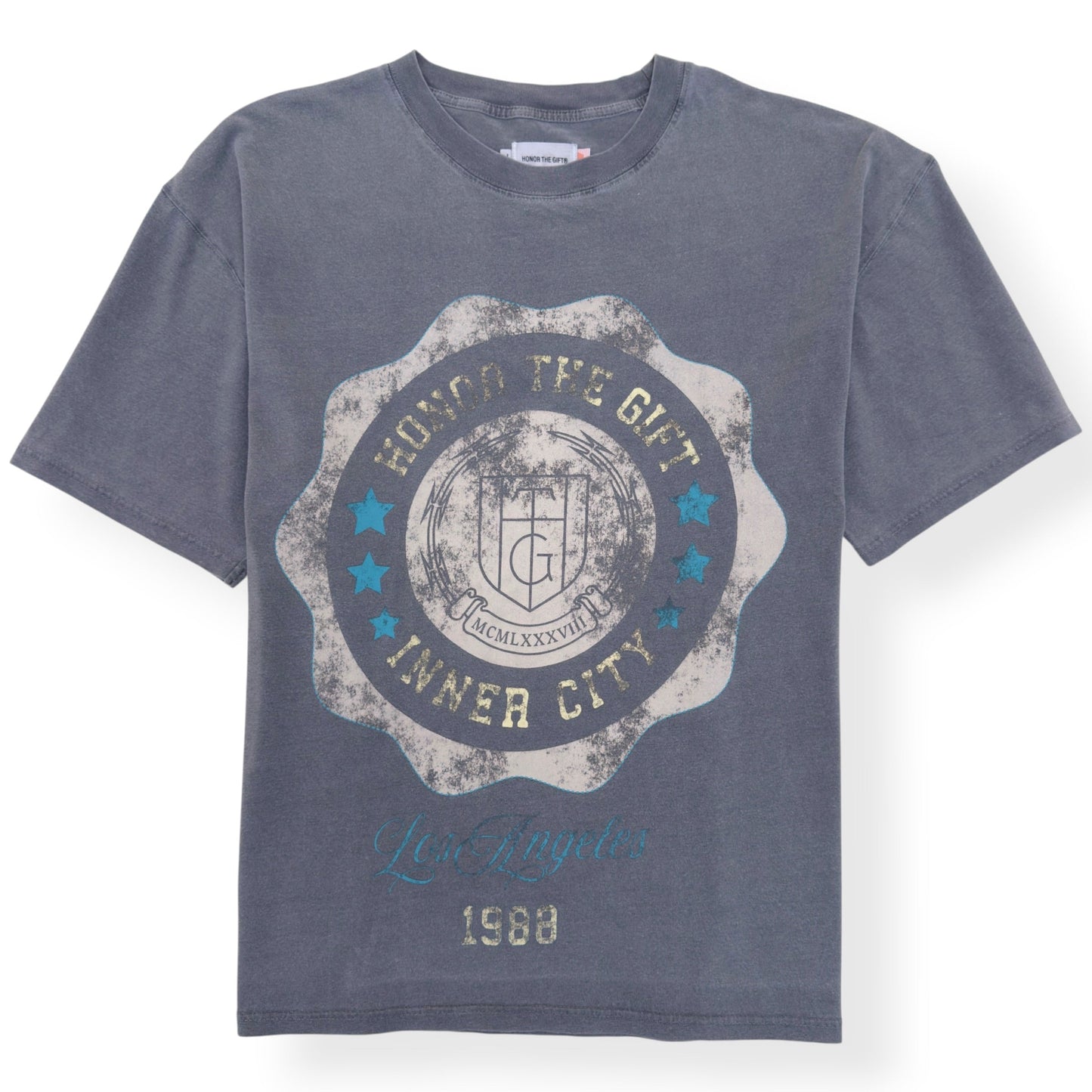 HONOR THE GIFT INNER CITY CREST T-SHIRT SLATE L | Large, Slate