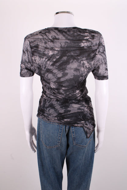 McQ S/S Side Zip Tie Dye T-shirt Grey/ Black M | O/S, Black