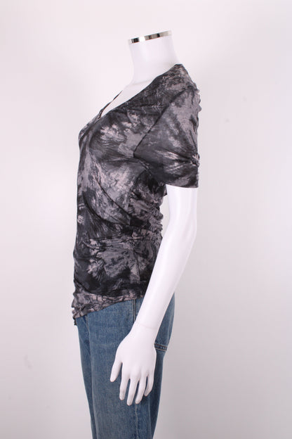 McQ S/S Side Zip Tie Dye T-shirt Grey/ Black M | O/S, Black