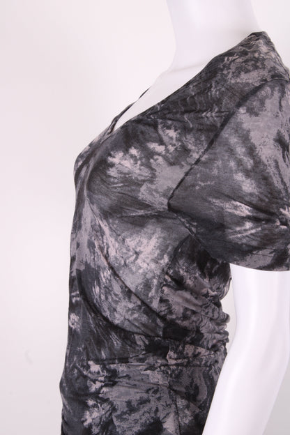 McQ S/S Side Zip Tie Dye T-shirt Grey/ Black M | O/S, Black