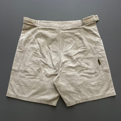 Armani Beige 80s Zip Cargo Shorts | Small, Beige
