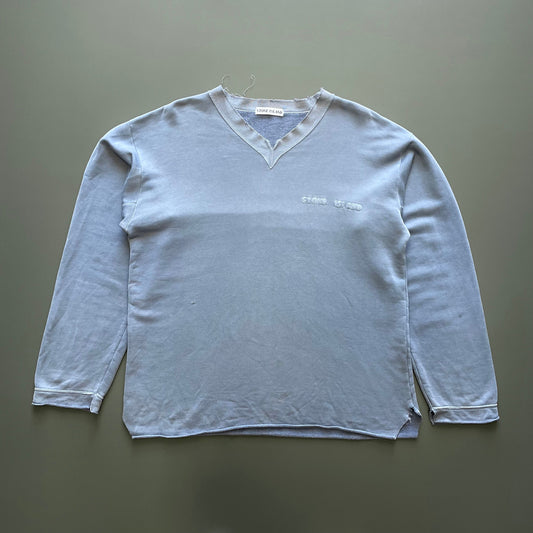 Stone Island Blue 90s Spellout Jumper | X-Large, Blue
