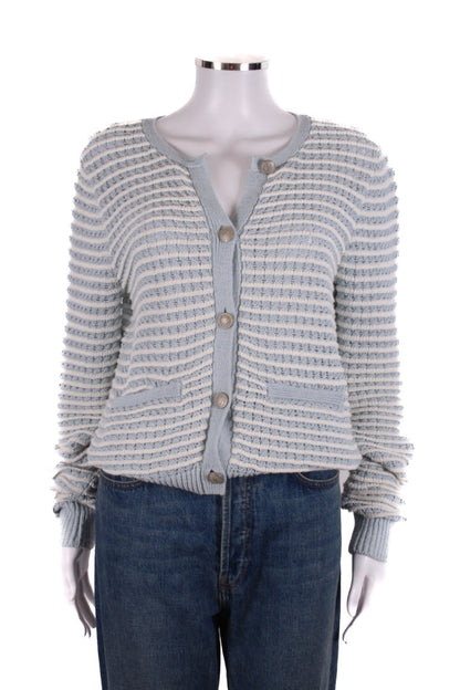 Rag & Bone L/S Stripe Cardigan Blue/ White M | O/S, Blue