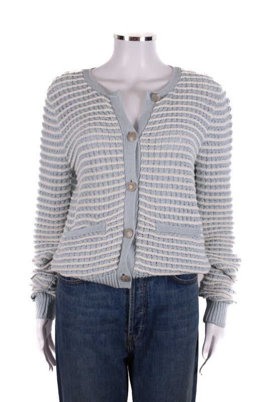 Rag & Bone L/S Stripe Cardigan Blue/ White M | O/S, Blue