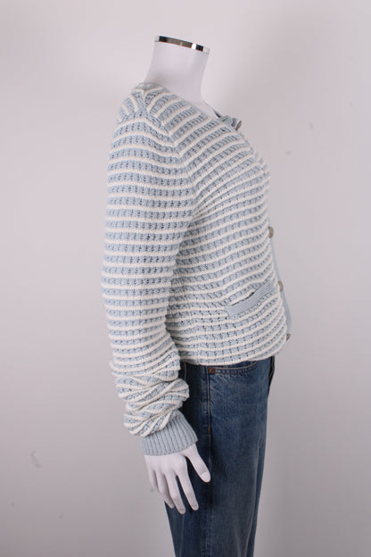 Rag & Bone L/S Stripe Cardigan Blue/ White M | O/S, Blue