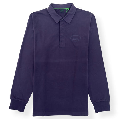 BOSS LONG SLEEVE POLO SHIRT PURPLE XL | XL, Purple