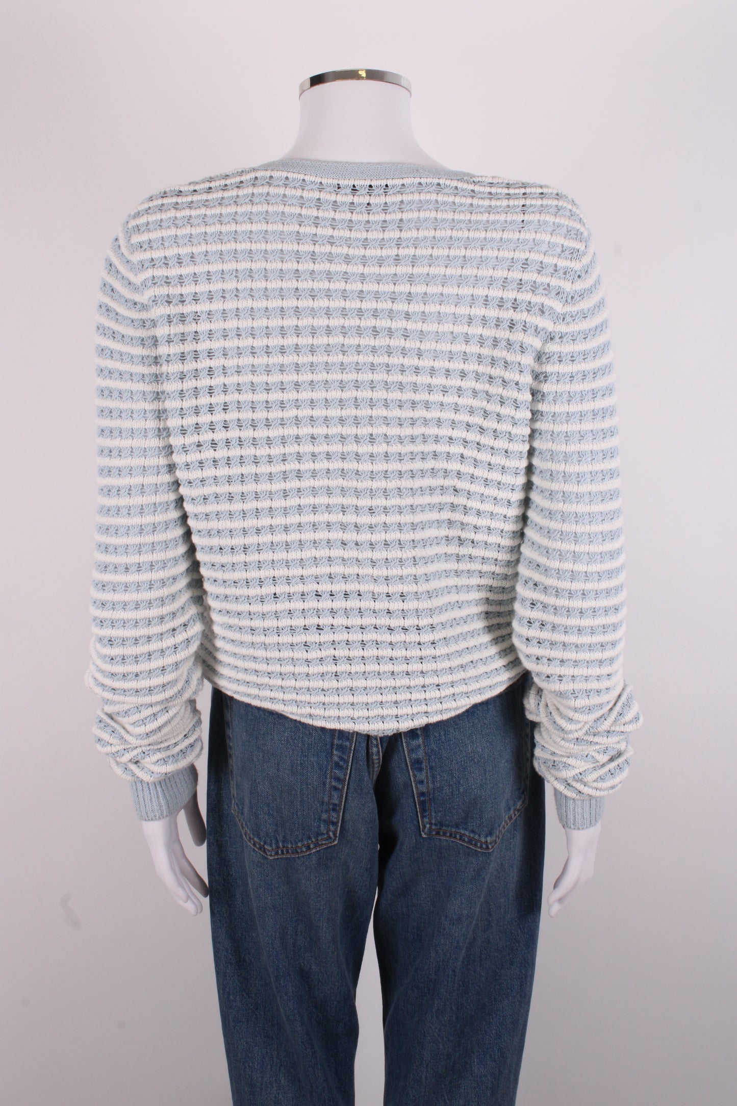 Rag & Bone L/S Stripe Cardigan Blue/ White M | O/S, Blue