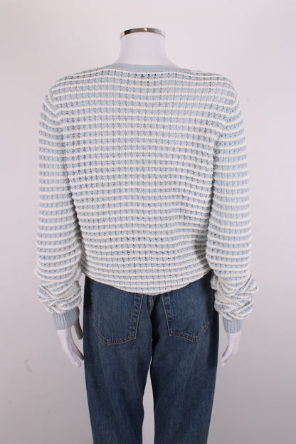Rag & Bone L/S Stripe Cardigan Blue/ White M | O/S, Blue