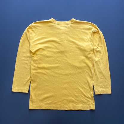 Stone Island Marina Yellow 80s Henley Long Sleeve T-Shirt | Large, Yellow