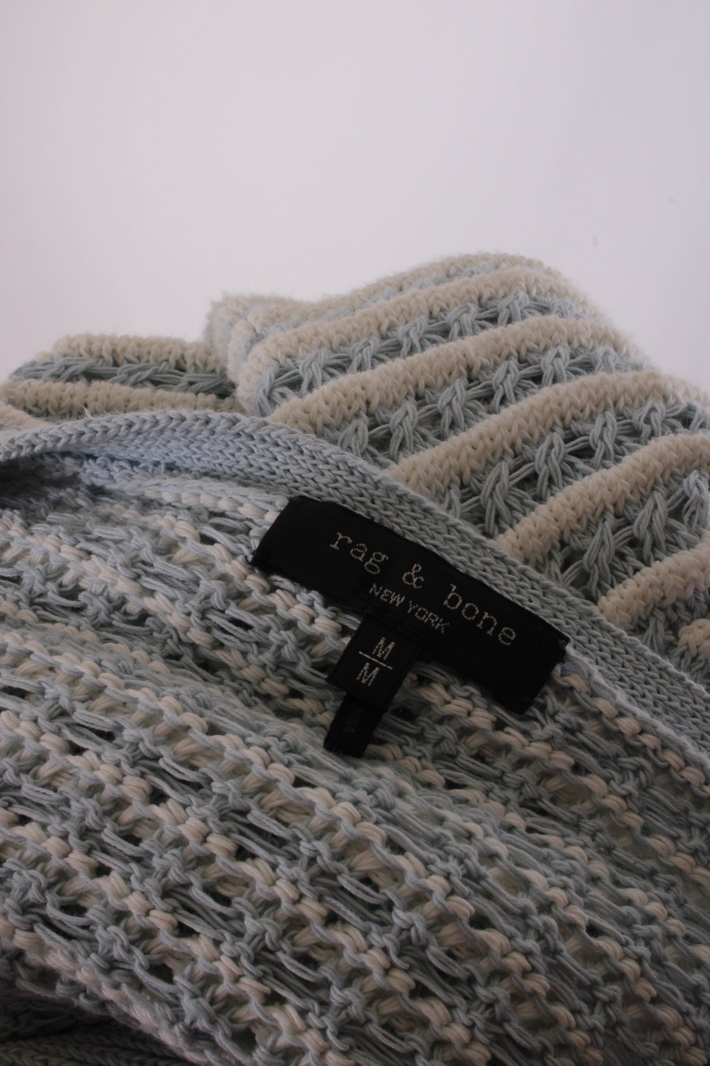 Rag & Bone L/S Stripe Cardigan Blue/ White M | O/S, Blue