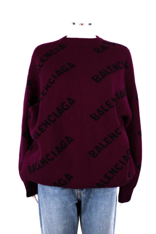 Balenciaga L/S Logo Jumper Purple/ Black S | O/S, Black