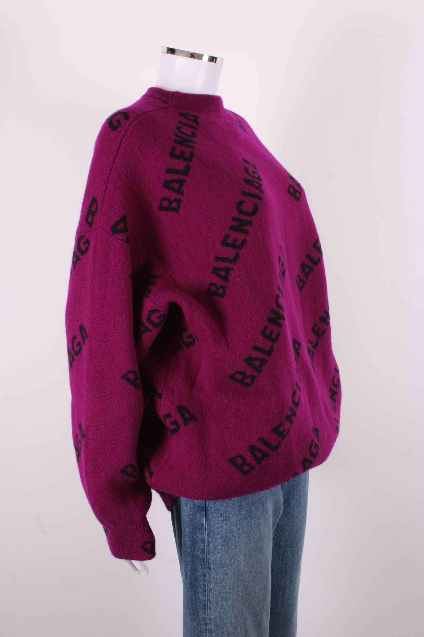 Balenciaga L/S Logo Jumper Purple/ Black S | O/S, Black