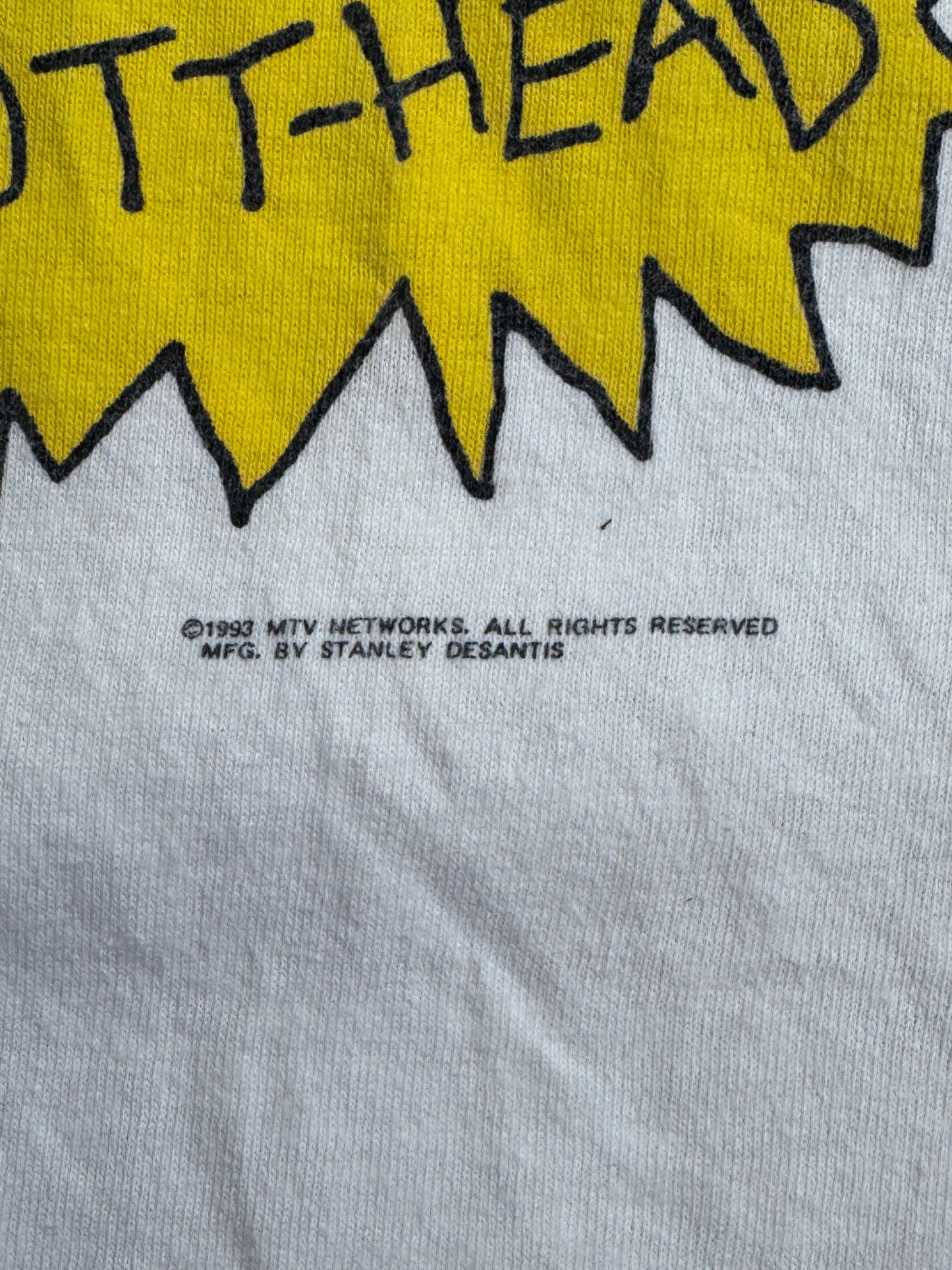 1993 Beavis and Butt-Head MTV Single Stitch White Graphic Tee