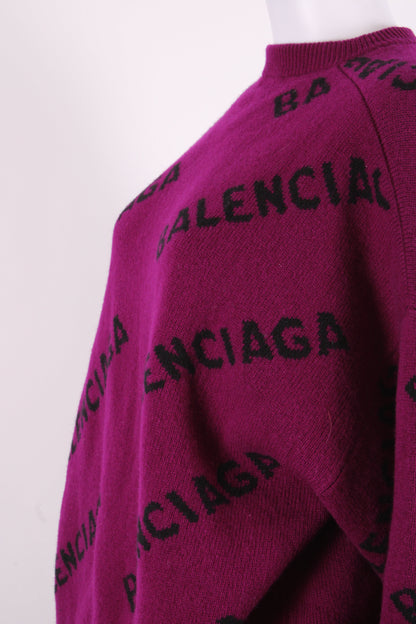 Balenciaga L/S Logo Jumper Purple/ Black S | O/S, Black