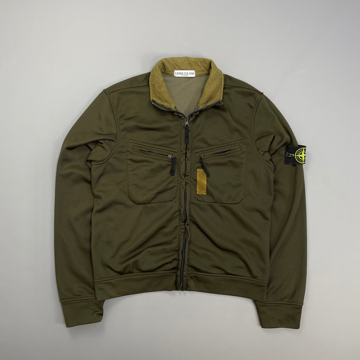 Stone Island Khaki AW07 Nylon Mesh-Lined Track Jacket | Small, Blue
