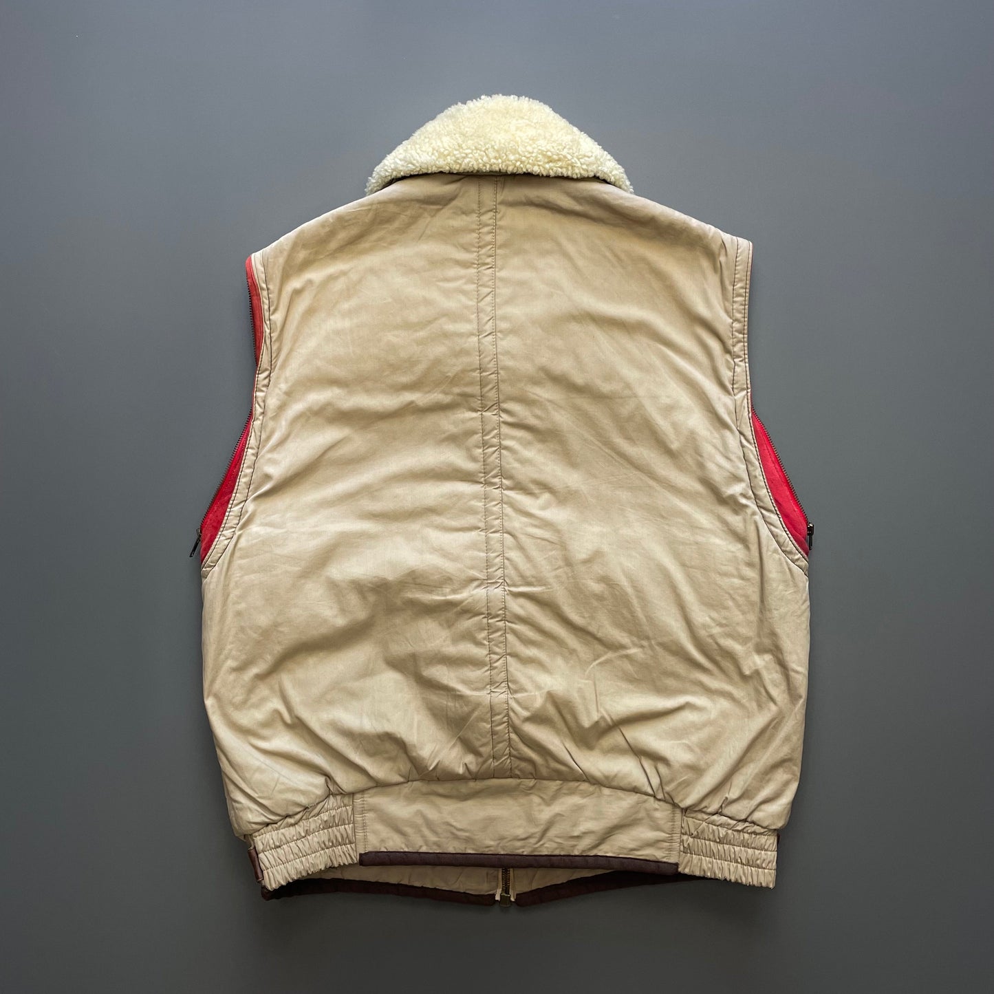 C.P. Company Brown 80s Dutch Police Shearling Leather Gilet | X-Large, Brown