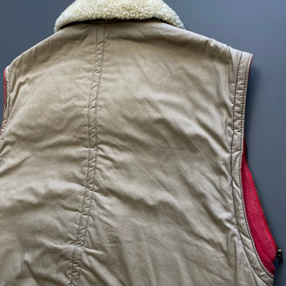 C.P. Company Brown 80s Dutch Police Shearling Leather Gilet | X-Large, Brown