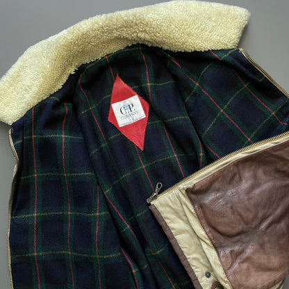 C.P. Company Brown 80s Dutch Police Shearling Leather Gilet | X-Large, Brown