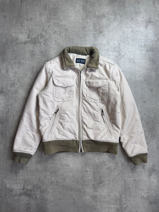 Armani Jeans Beige Padded Cotton Two-Pocket Jacket