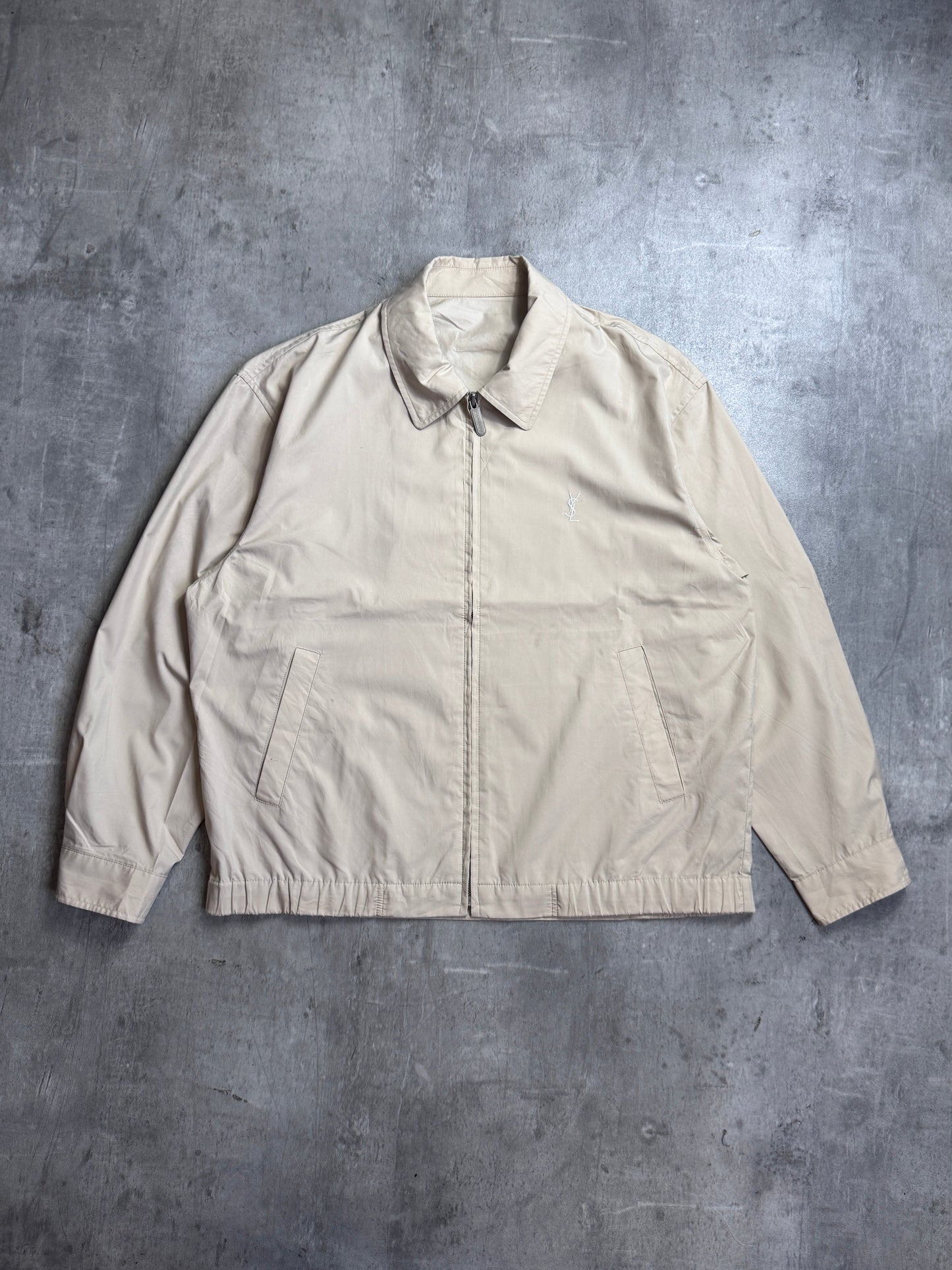YSL Beige Lightweight Collared Blouson