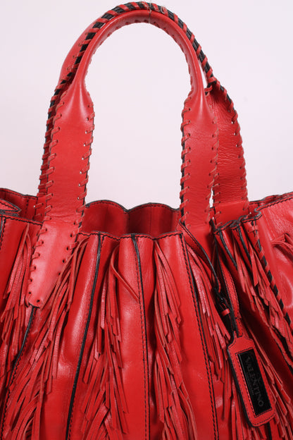 Valentino Garavani Fringe Leather Handbag Orange | O/S, Orange