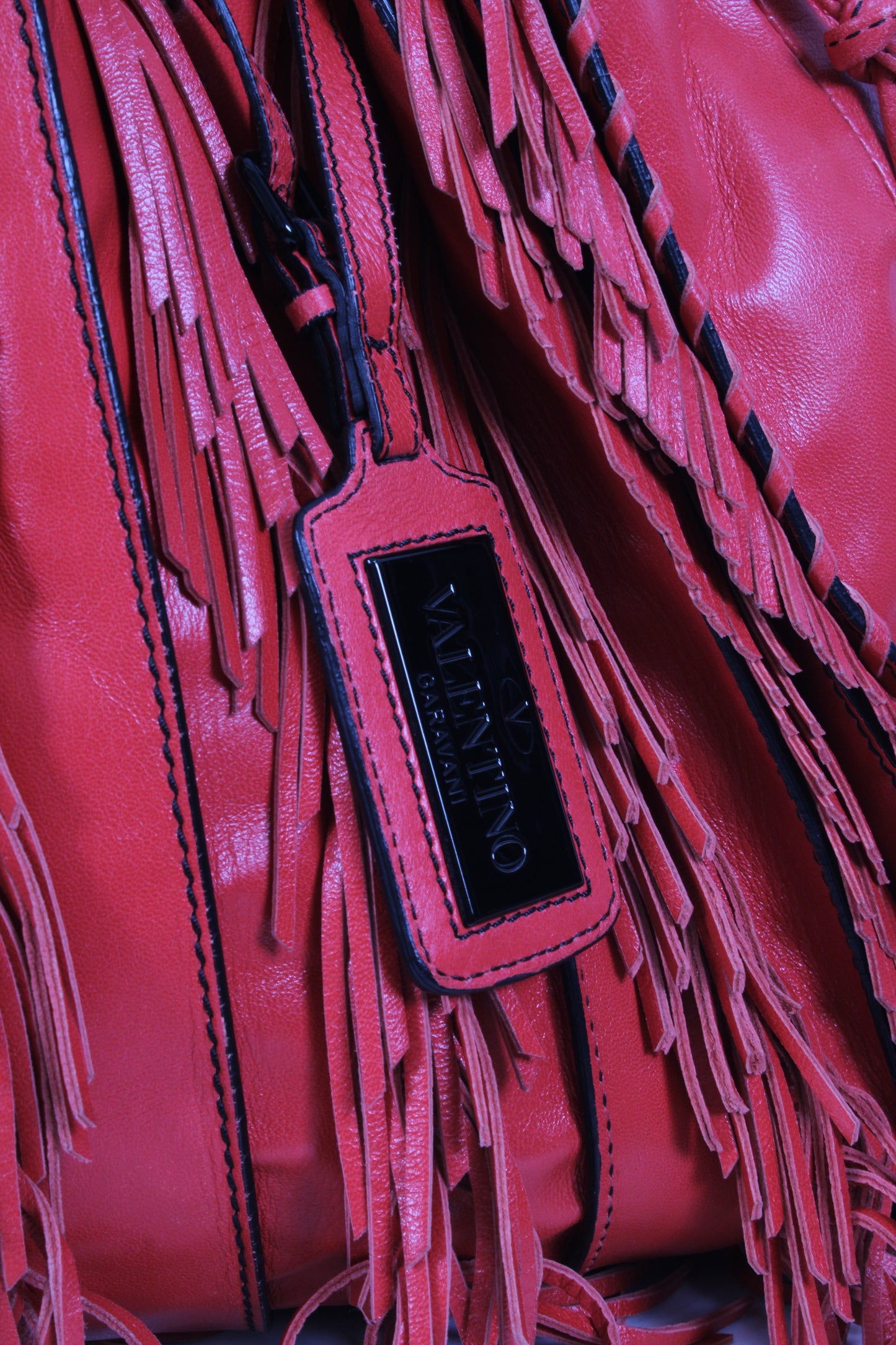 Valentino Garavani Fringe Leather Handbag Orange | O/S, Orange