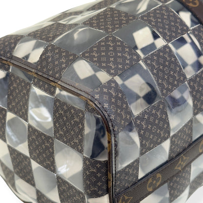 LOUIS VUITTON KEEPALL BANDOULIERE MONOGRAM CHESS DUFFLE BAG BROWN / CLEAR 50 | O/S, Brown