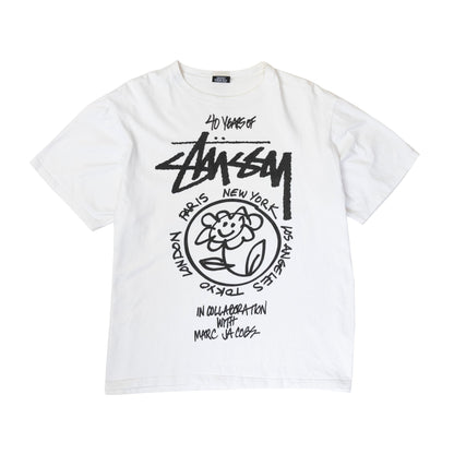 Stussy X Marc Jacobs '40 Years of Stussy' White Graphic Tee