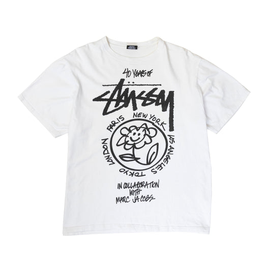 Stussy X Marc Jacobs '40 Years of Stussy' White Graphic Tee