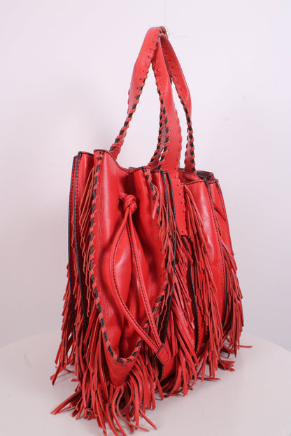 Valentino Garavani Fringe Leather Handbag Orange | O/S, Orange