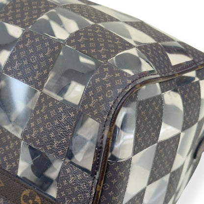 LOUIS VUITTON KEEPALL BANDOULIERE MONOGRAM CHESS DUFFLE BAG BROWN / CLEAR 50 | O/S, Brown