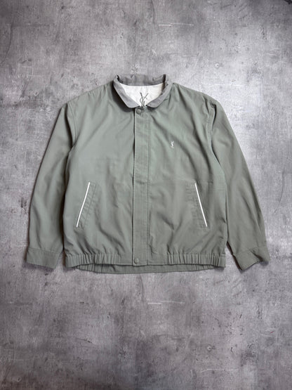 YSL Grey-Green Lightweight Embroidered Blouson