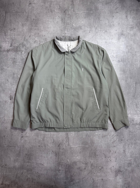 YSL Grey-Green Lightweight Embroidered Blouson