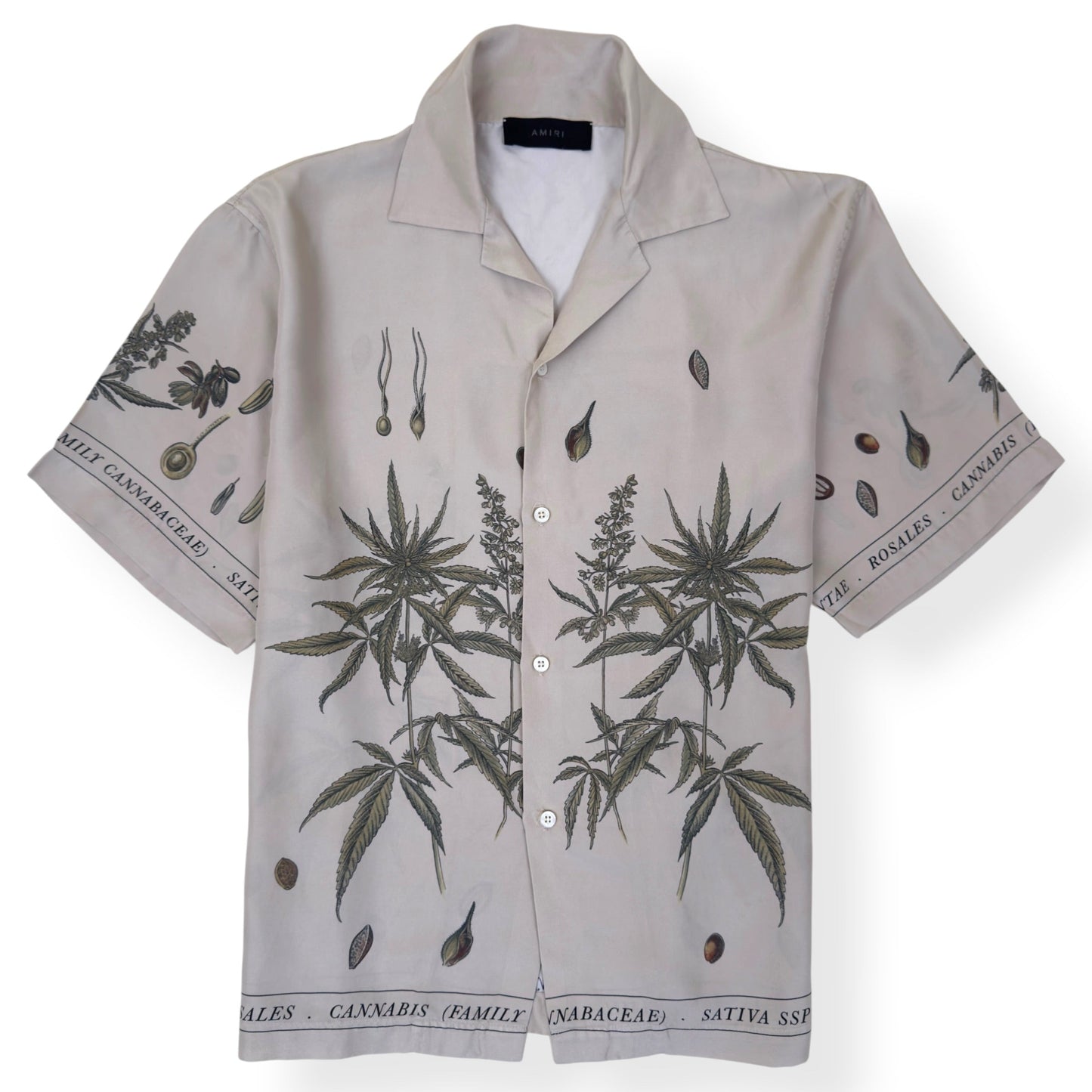 AMIRI BOTANICAL SILK SHIRT NATURAL L | Large, Tan